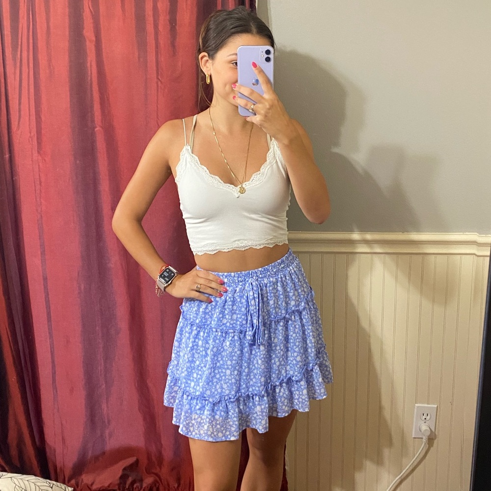 Floral skirt! Great fit and longer